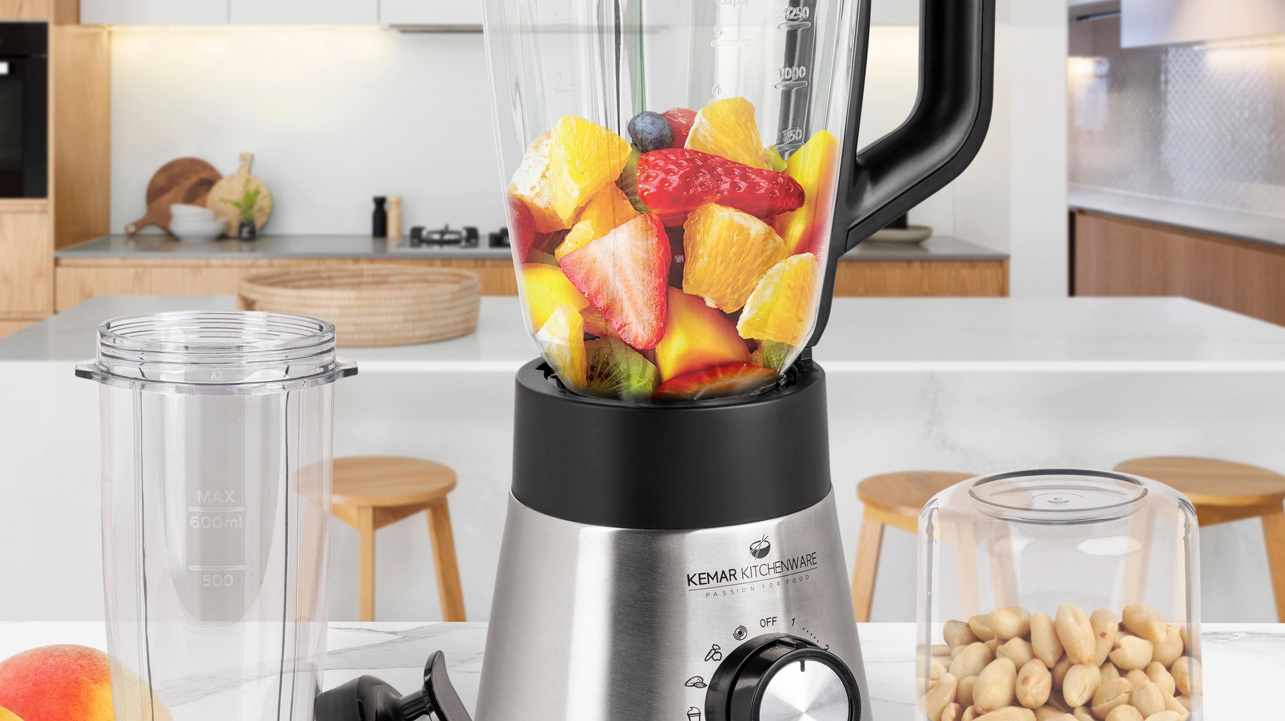 Unser neuster Mixer- der Standmixer KSB-170 mit Glasbehälter und Zubehör