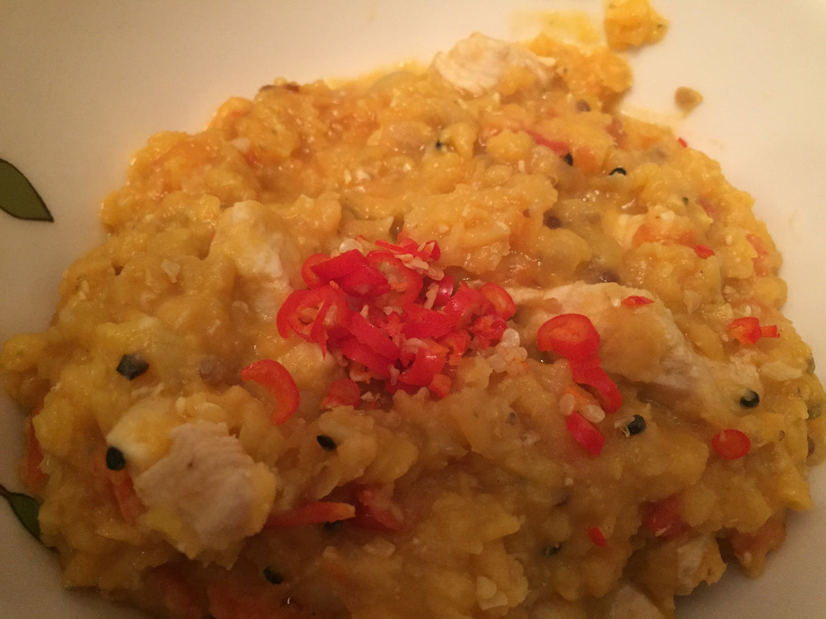 Linsen auf Indische Art-vegetarisch oder mit Hühnchen im Multikocher K ...