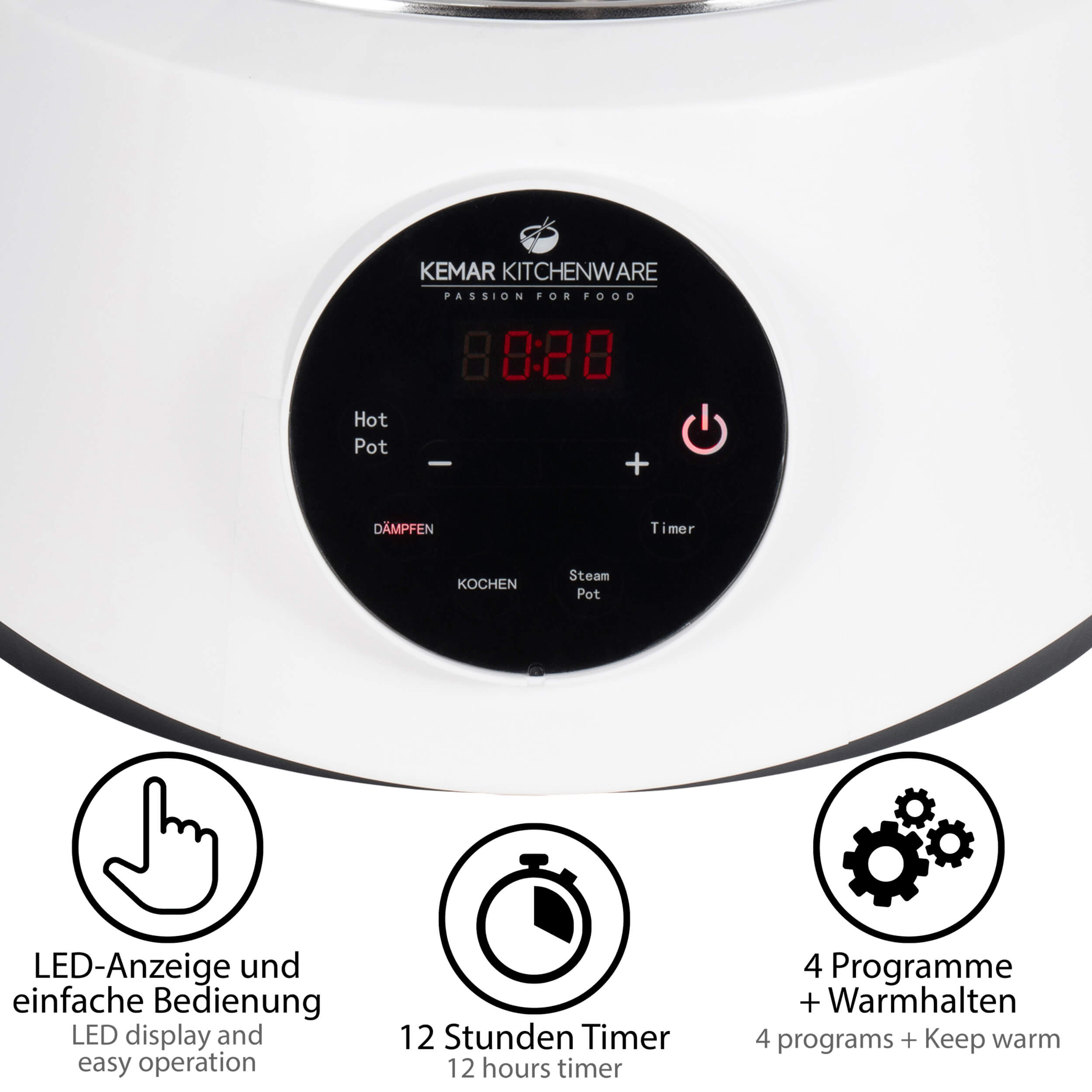 Touch Display KFS-3000 KeMar Dampfgarer Edelstahlkörbe