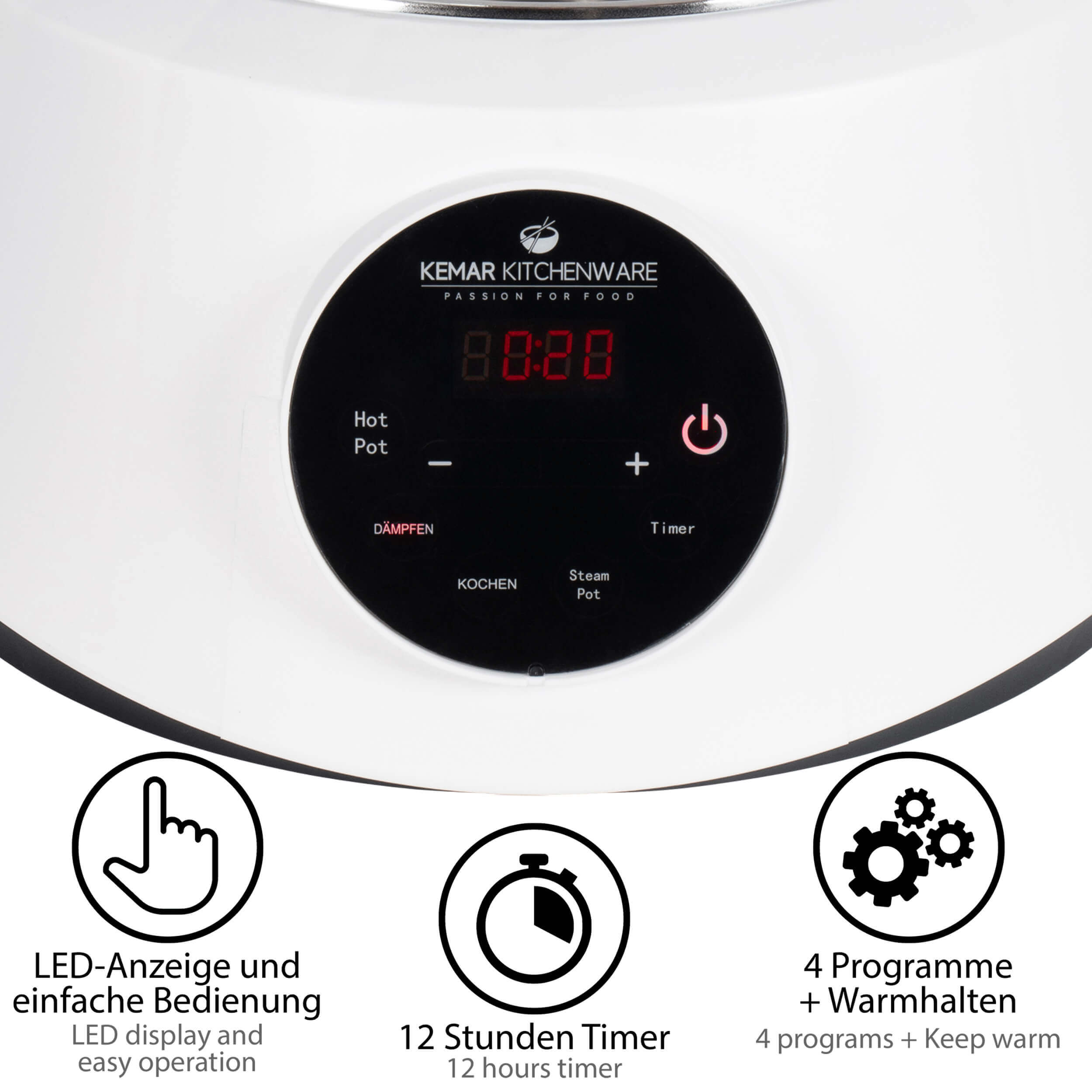KFS-3000 Steamer mit Edelstahl Korb ohne Plastik KeMar
