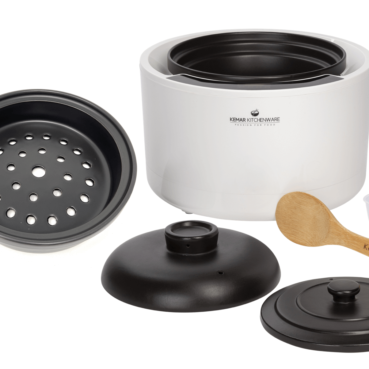 Dieser Testsieger und universal Reiskocher mit Dämpfeinsatz aus Keramik kann auch Gemüse dämpfen und gleichzeitig Reis kochen