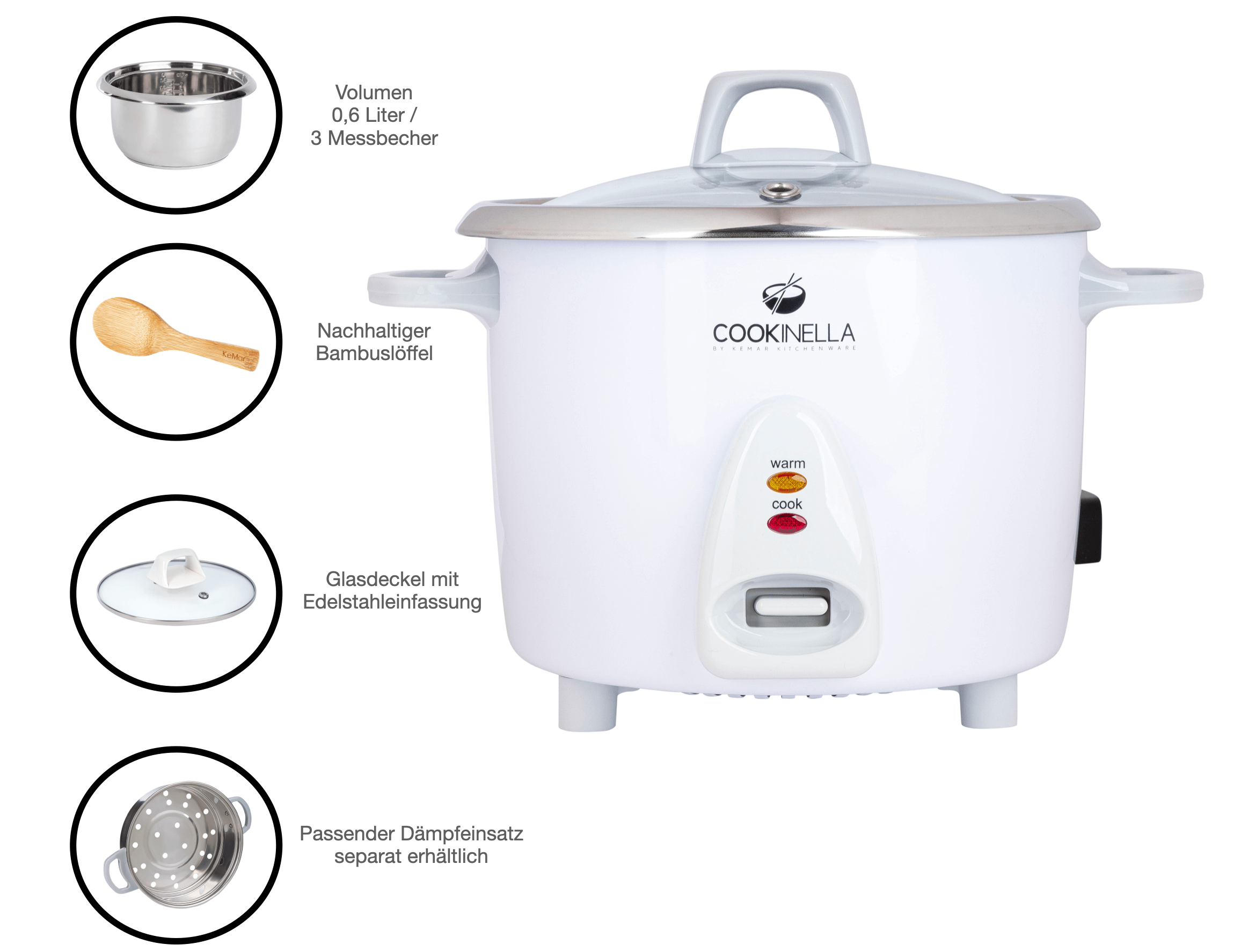 Einen kleinen mini Reiskocher kaufen ohne Beschichtung und Giftstoffe wie den KRC-100.