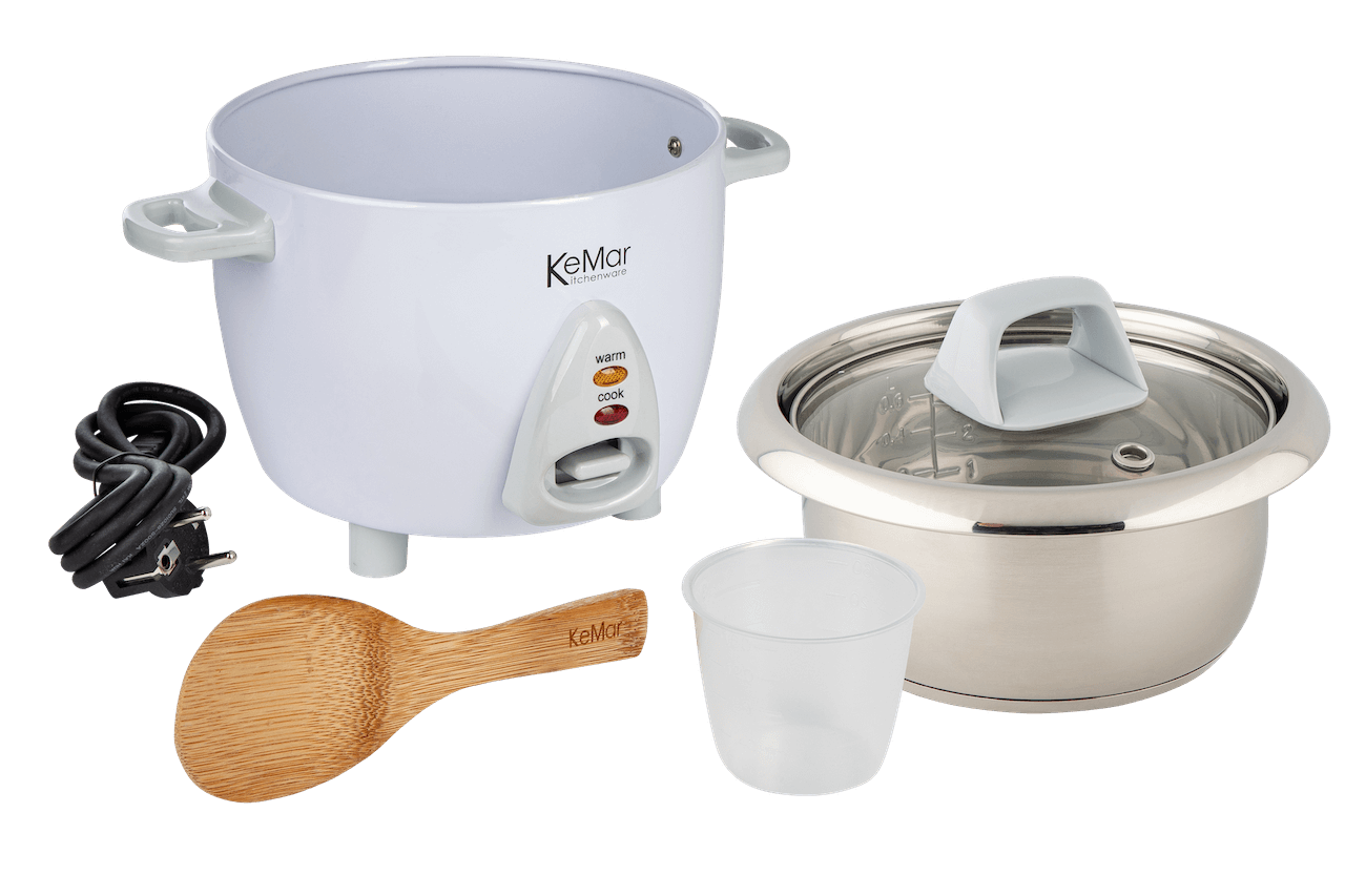 Reiskocher mini mit Warmhaltefunktion und Stahl Topf ohne Beschichtung KRC-100