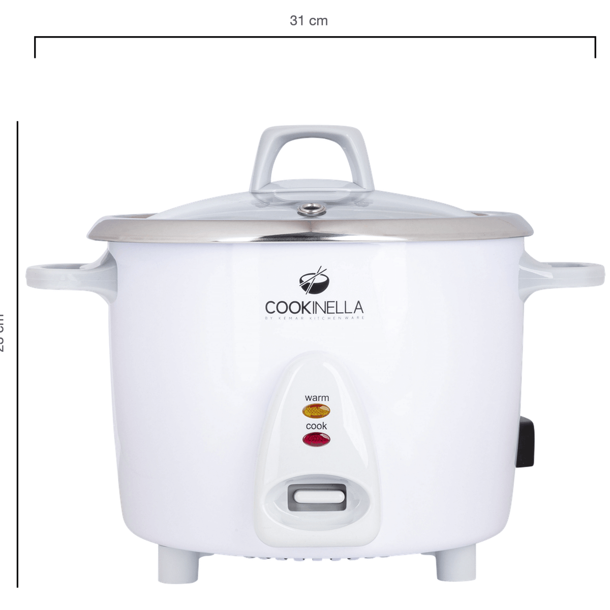Kompakter Edelstahl Reiskocher KRC-200 mit Warmhaltefunktion