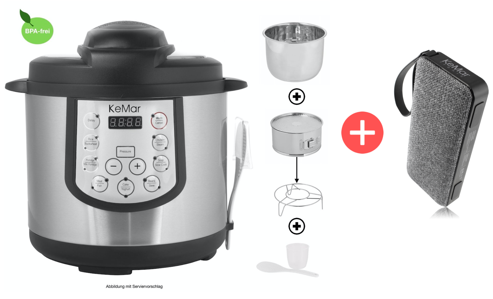 Bester Schnellkocher Testsieger KPC-150 mit Bluetoothbox Aktion Rabatt