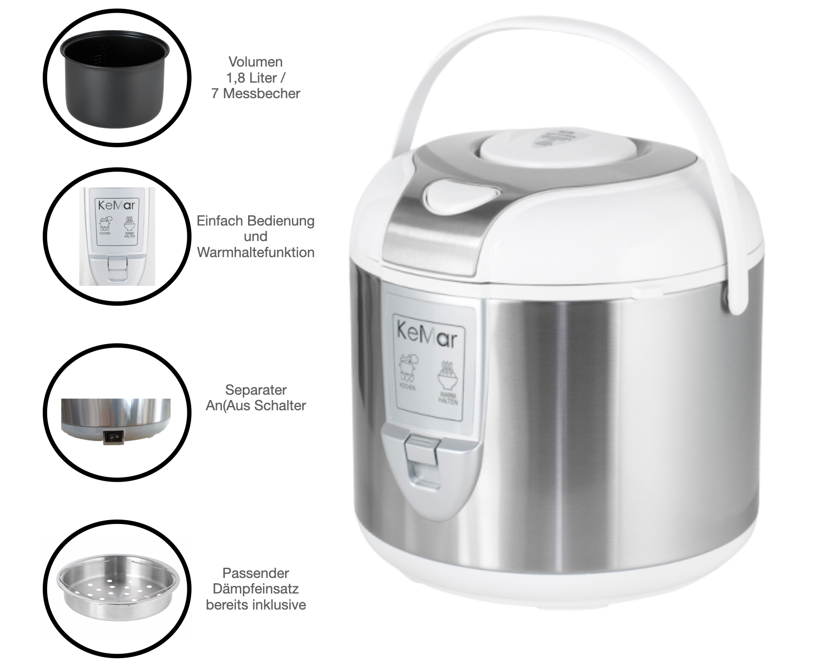 KRC-120 Reiskocher KeMar mit Antihaftbeschichtung