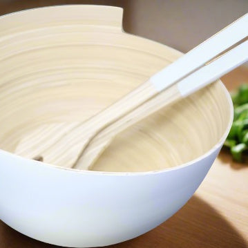 Bambus Salatschüssel | mit Besteck - KeMar GmbH | Kitchenware | Haushaltsgeräte