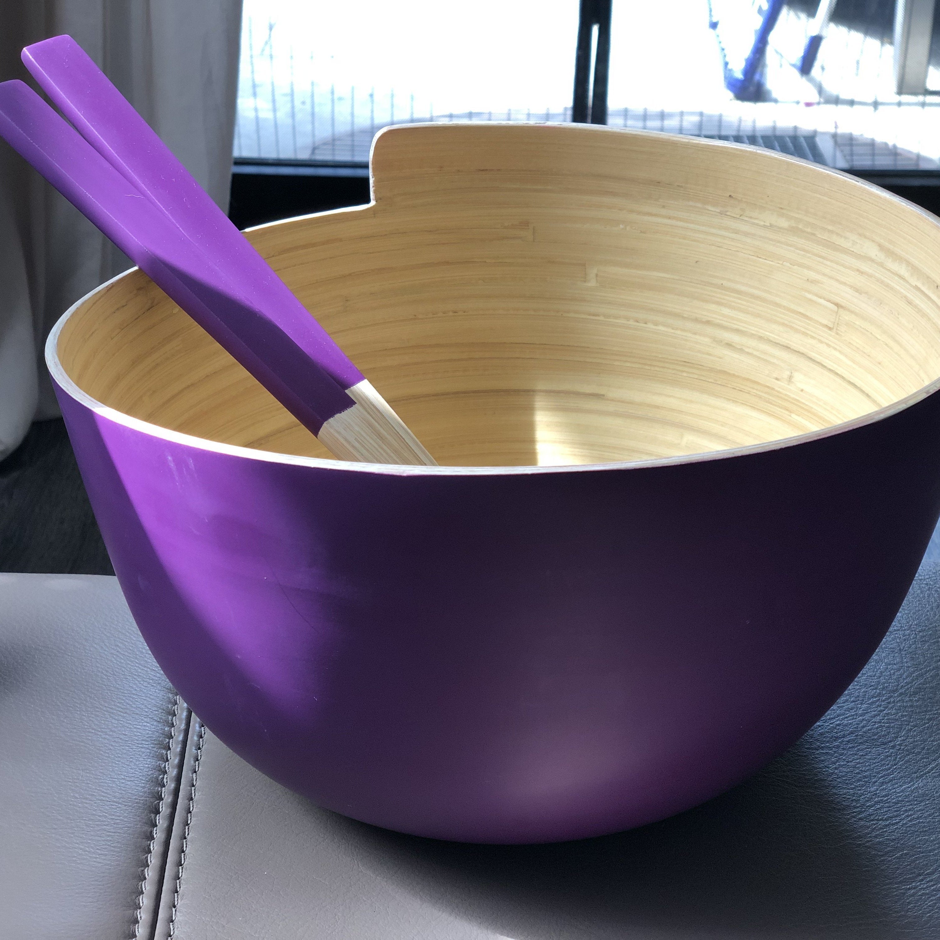 Bambus Salatschüssel | mit Besteck - KeMar GmbH | Kitchenware | Haushaltsgeräte