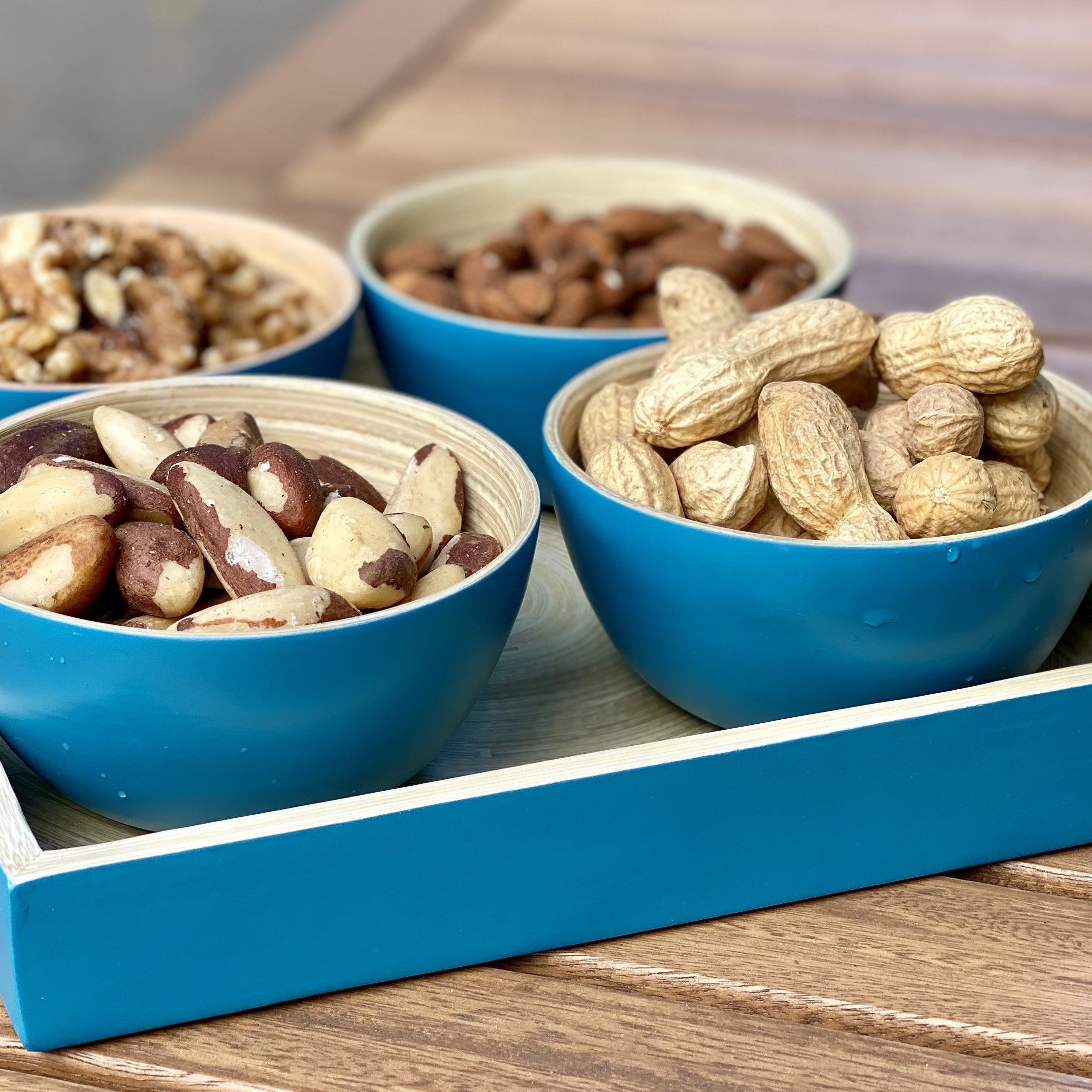 Bambus Snack Schalen Tablett | mit 4 Schälchen - KeMar GmbH | Kitchenware | Haushaltsgeräte