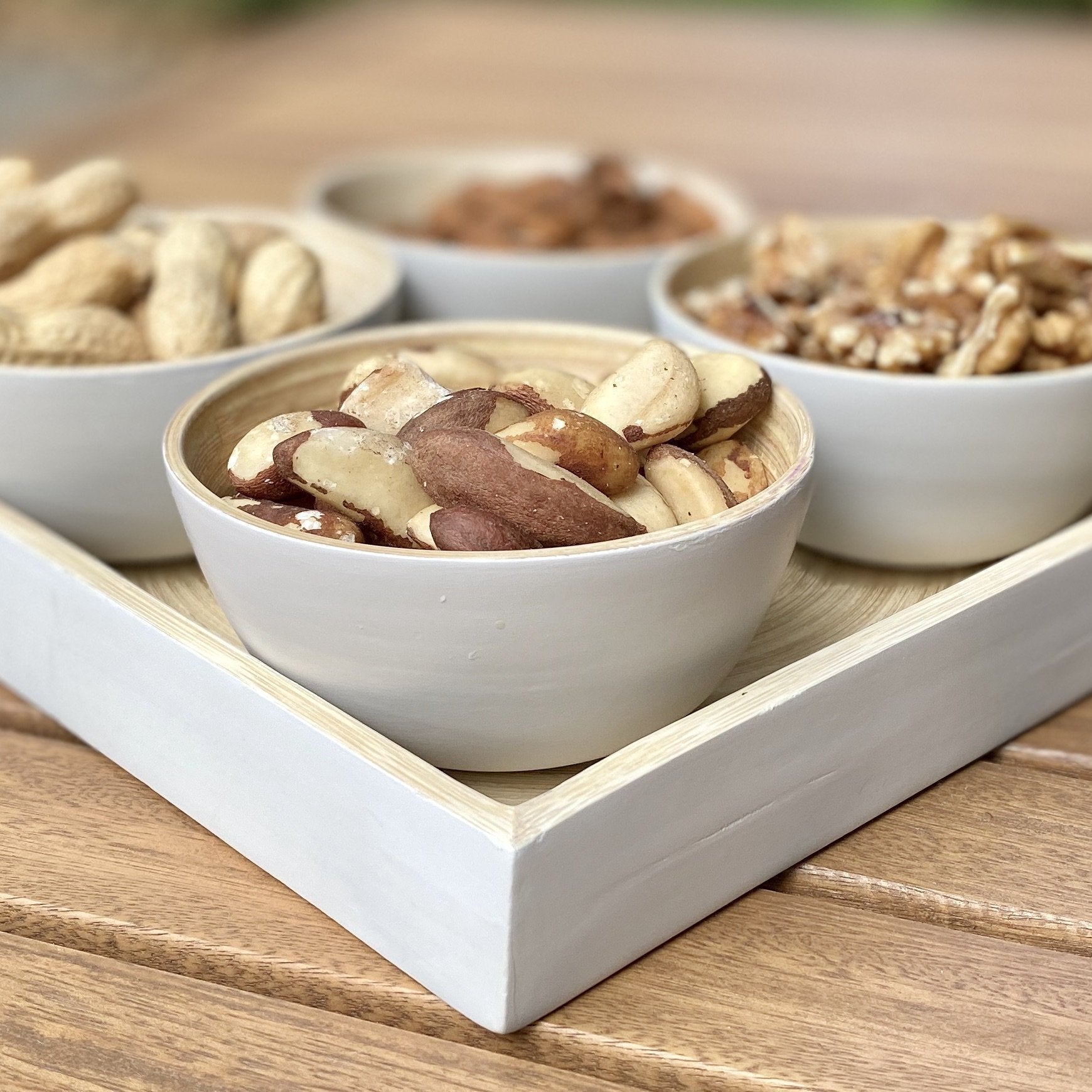 Bambus Snack Schalen Tablett | mit 4 Schälchen - KeMar GmbH | Kitchenware | Haushaltsgeräte