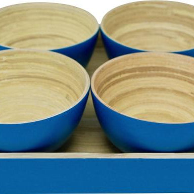 Bambus Snack Schalen Tablett | mit 4 Schälchen - KeMar GmbH | Kitchenware | Haushaltsgeräte