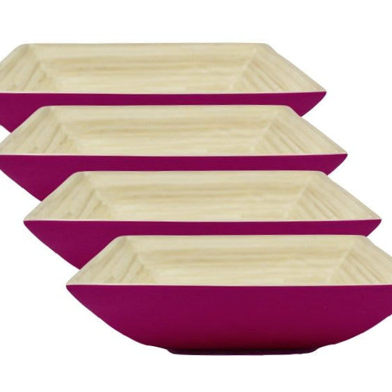 Bambus Teller Set 4 Stück | Schüssel - KeMar GmbH | Kitchenware | Haushaltsgeräte