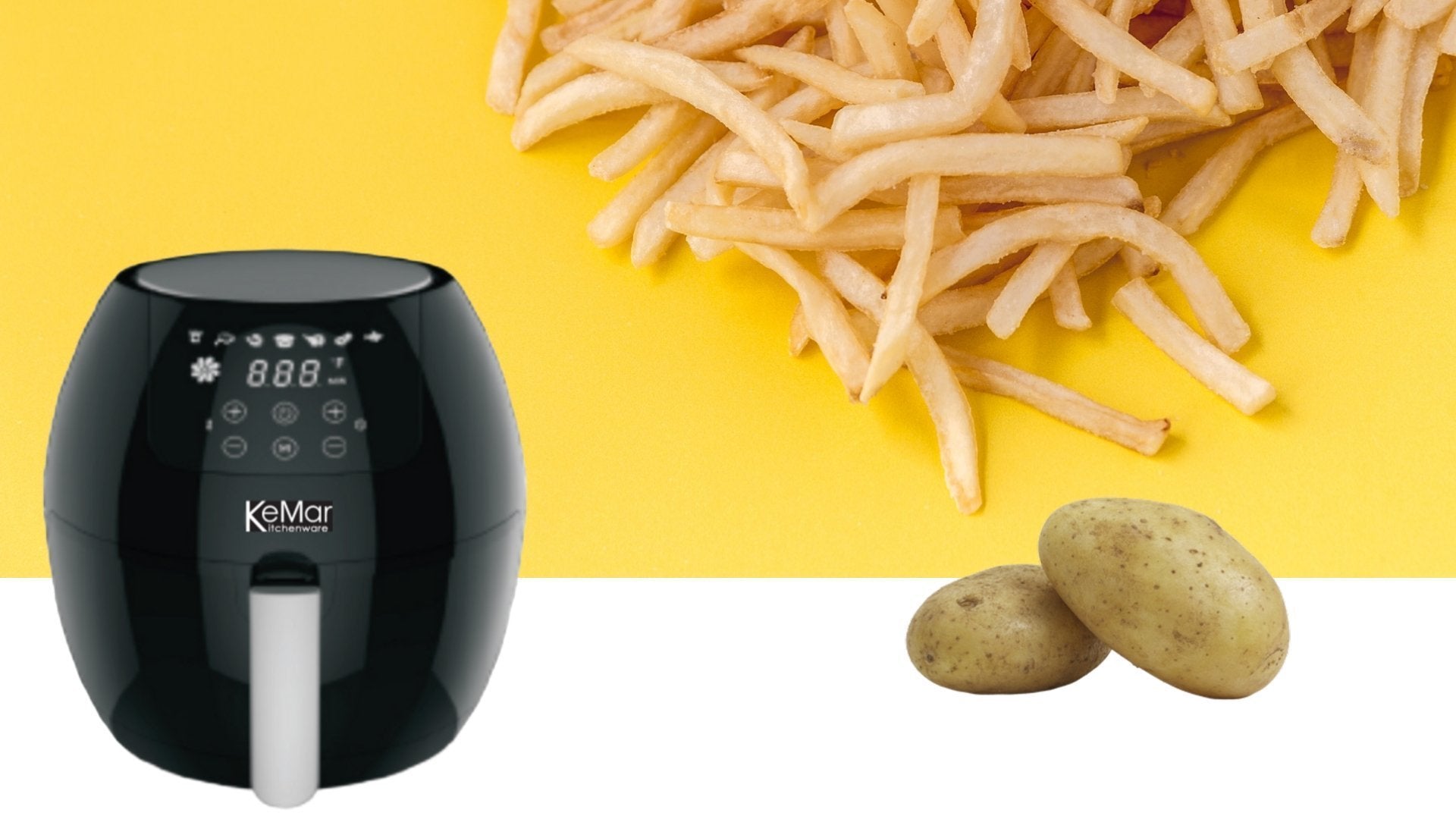 KHF-350 Heißluftfritteuse | 3,5 Liter | Touchdisplay | BPA-frei - KeMar GmbH | Kitchenware | Haushaltsgeräte