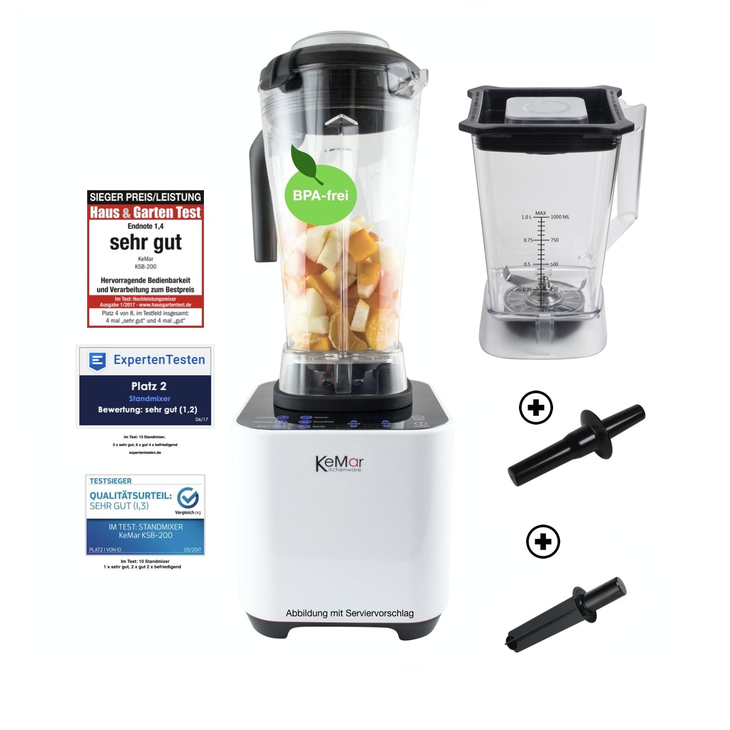 Erstellen Sie leckere Smoothies durch einfache Bedienung dank seiner 2 Behälter und Smoothie Maker-Funktion. Können Sie es kaum erwarten, sie auszuprobieren? Kaufen Sie jetzt!
