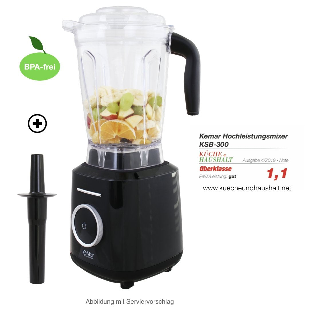 KSB-300 Hochleistungsmixer Touch Display 2 Liter Behälter - KeMar GmbH | Kitchenware | Haushaltsgeräte