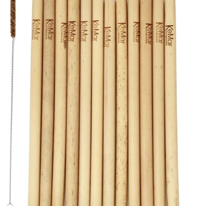 Trinkhalme Bambus Naturbelassen | 12 Stück | 20 cm - KeMar GmbH | Kitchenware | Haushaltsgeräte