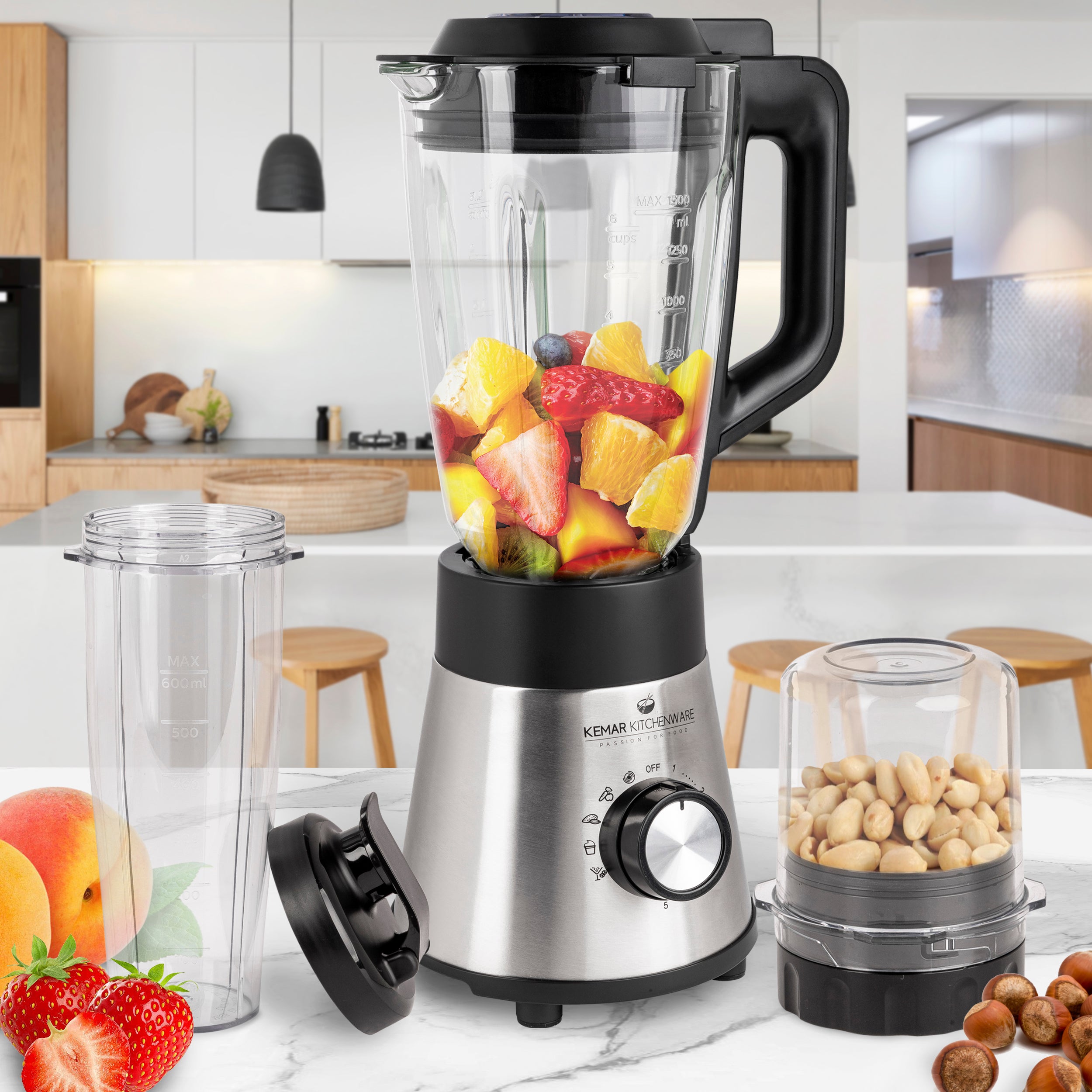 Unser neuster Mixer- der Standmixer KSB-170 mit Glasbehälter und Zubehör