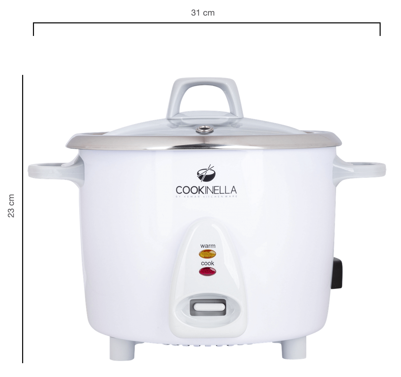 Kompakter Edelstahl Reiskocher KRC-200 mit Warmhaltefunktion