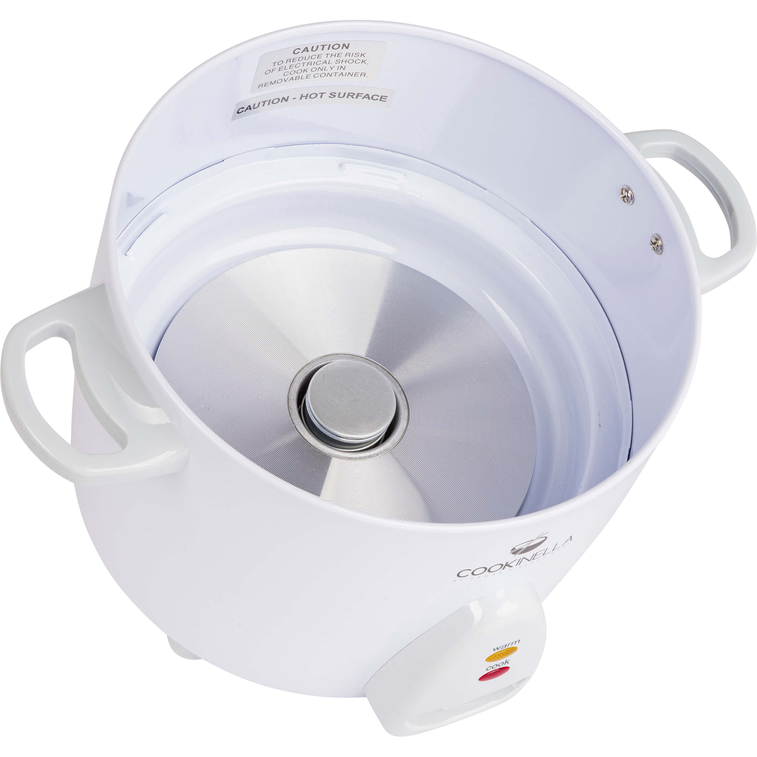 Der KRC-100 Reis Kocher ohne Beschichtung und mit Warmhaltefunktion hat ein Blechgehäuse und eine 3D Heizung.