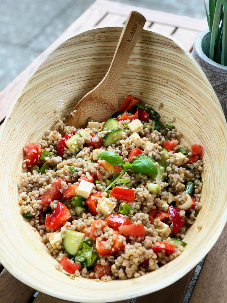 Obstschale Bambusschale Salatschale, Schüssel aus Bambus Bambusschüssel KeMar Kitchenware