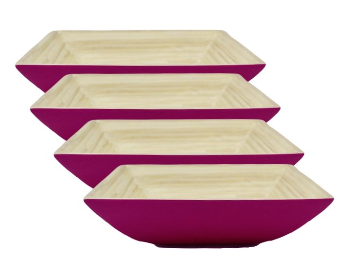 Bambus Teller Set 4 Stück | Schüssel - KeMar GmbH | Kitchenware | Haushaltsgeräte