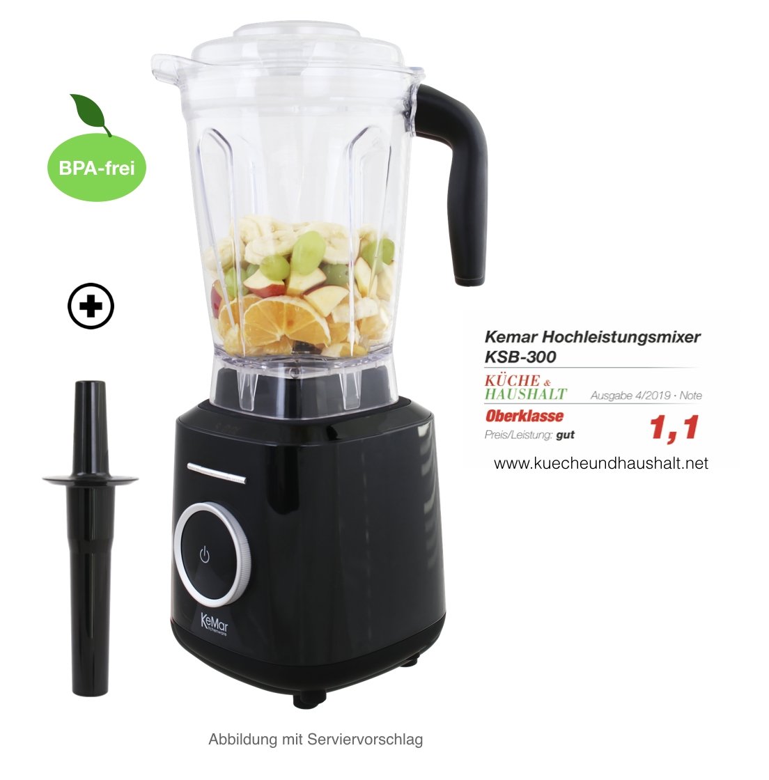 KSB-300 Hochleistungsmixer Touch Display 2 Liter Behälter - KeMar GmbH | Kitchenware | Haushaltsgeräte