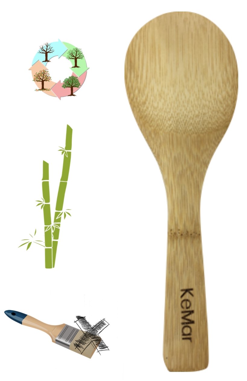 Löffel | Reislöffel aus Bambus 19 cm nicht lackiert naturbelassen - KeMar GmbH | Kitchenware | Haushaltsgeräte