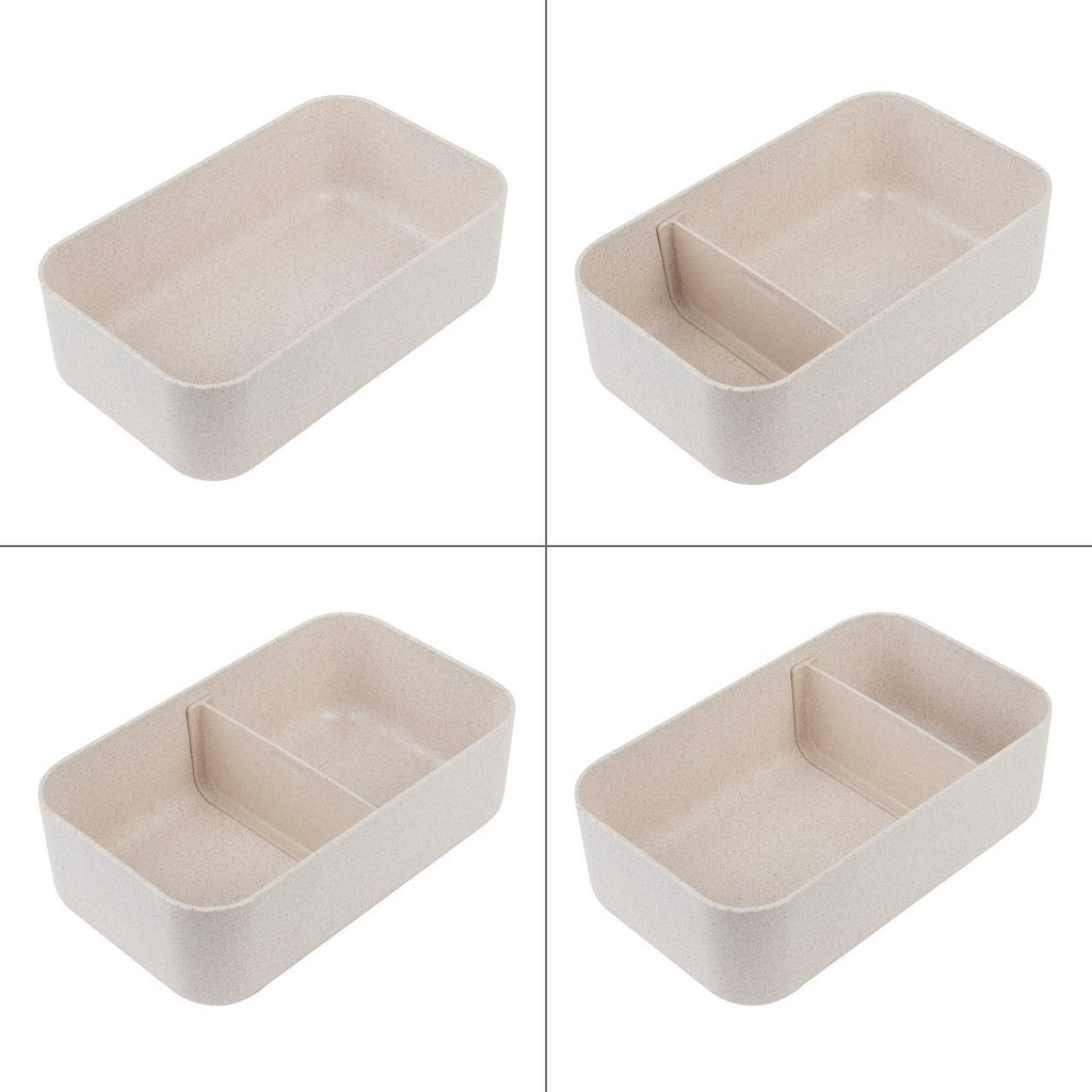 Lunchbox Set 6-1 | Brotdose | Bentobox mit Bambus Deckel 1,1 L | aus Reisfaser und PP - KeMar GmbH | Kitchenware | Haushaltsgeräte
