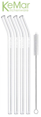 Trinkhalme aus Glas | Glasstrohhalme Gebogen | 23 cm - KeMar GmbH | Kitchenware | Haushaltsgeräte