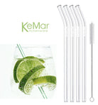 Trinkhalme aus Glas | Glasstrohhalme Gebogen | 23 cm - KeMar GmbH | Kitchenware | Haushaltsgeräte
