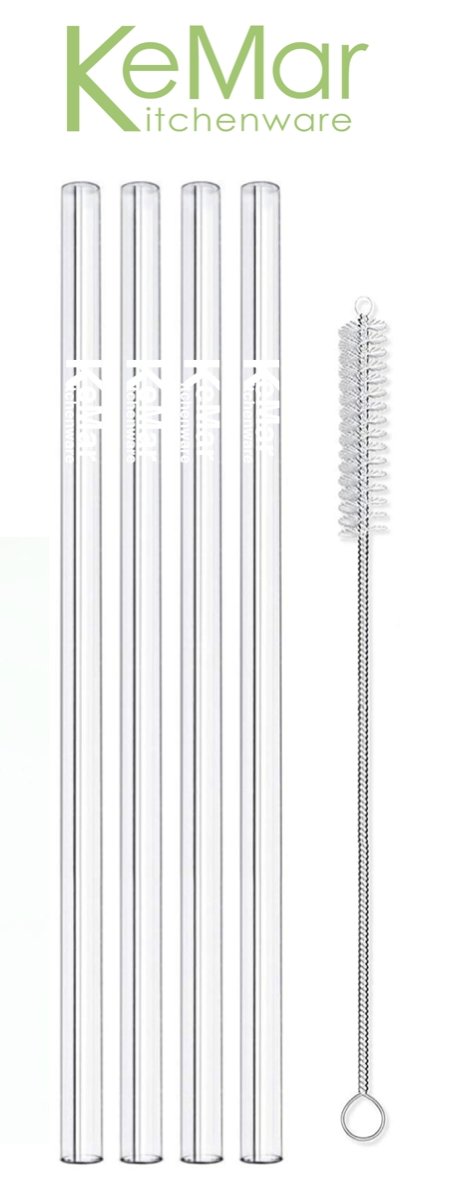 Trinkhalme aus Glas | Glasstrohhalme Gerade | 23 cm - KeMar GmbH | Kitchenware | Haushaltsgeräte