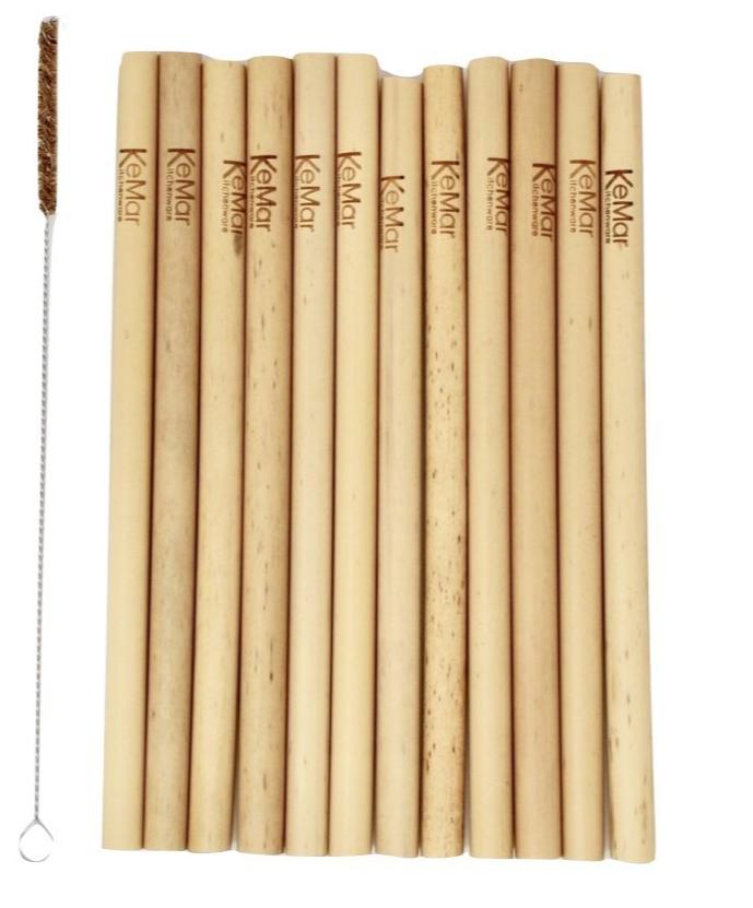 Trinkhalme Bambus Naturbelassen | 12 Stück | 20 cm - KeMar GmbH | Kitchenware | Haushaltsgeräte